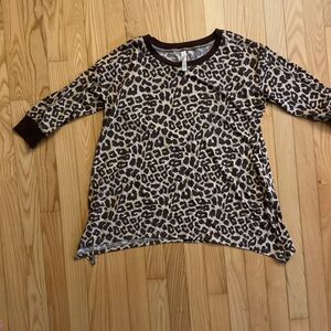 LuLaRoe Cozy Kate Leopard Print 3/4 Sleeve Tee